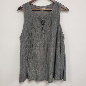 Meadow Rue Anthropologie Womens Oversized Knit Top Size XL Gray Lagom Goblincore
